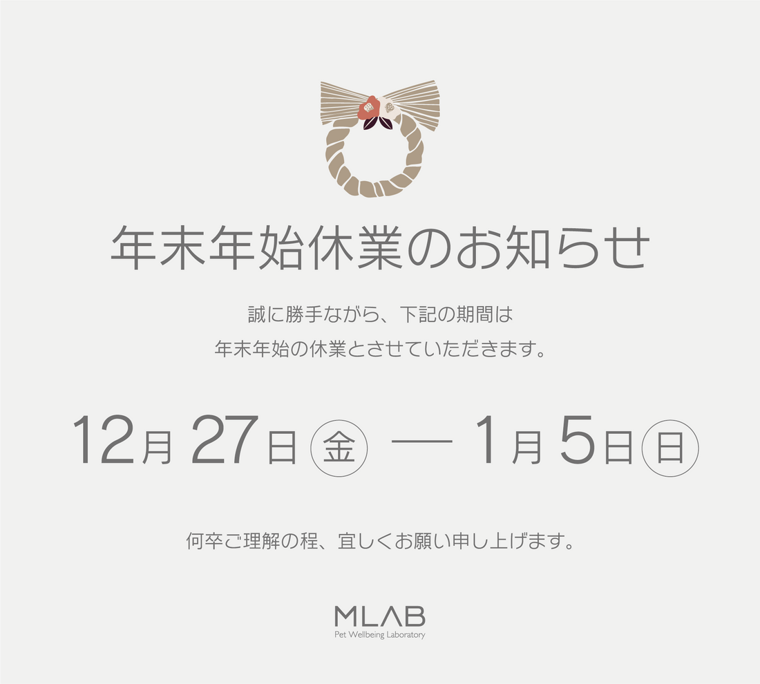 年末年始休業のお知らせ